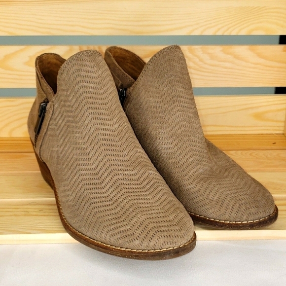 Lucky Brand Suede Zip Booties - Picture 1 of 7